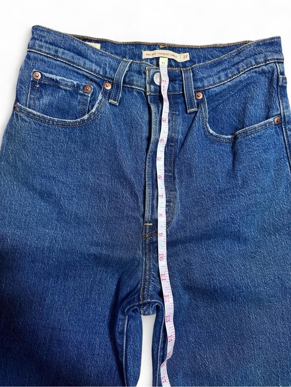 Vintage 90s Style Levi’s Premium High-Rise Straight Leg Blue Denim Jeans Cotton - Picture 6 of 8